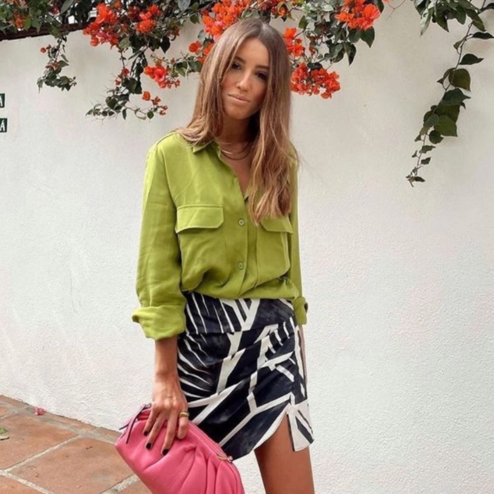 Zara Draped Printed asymmetric Skirt - Picture 10 of 11